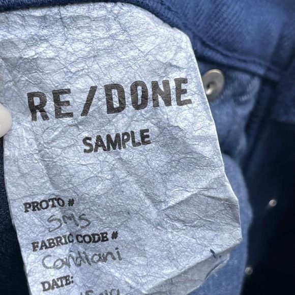 Re/Done Size 25 Navy Blue Stovepipe Raw Hem Jeans - Picture 8 of 8